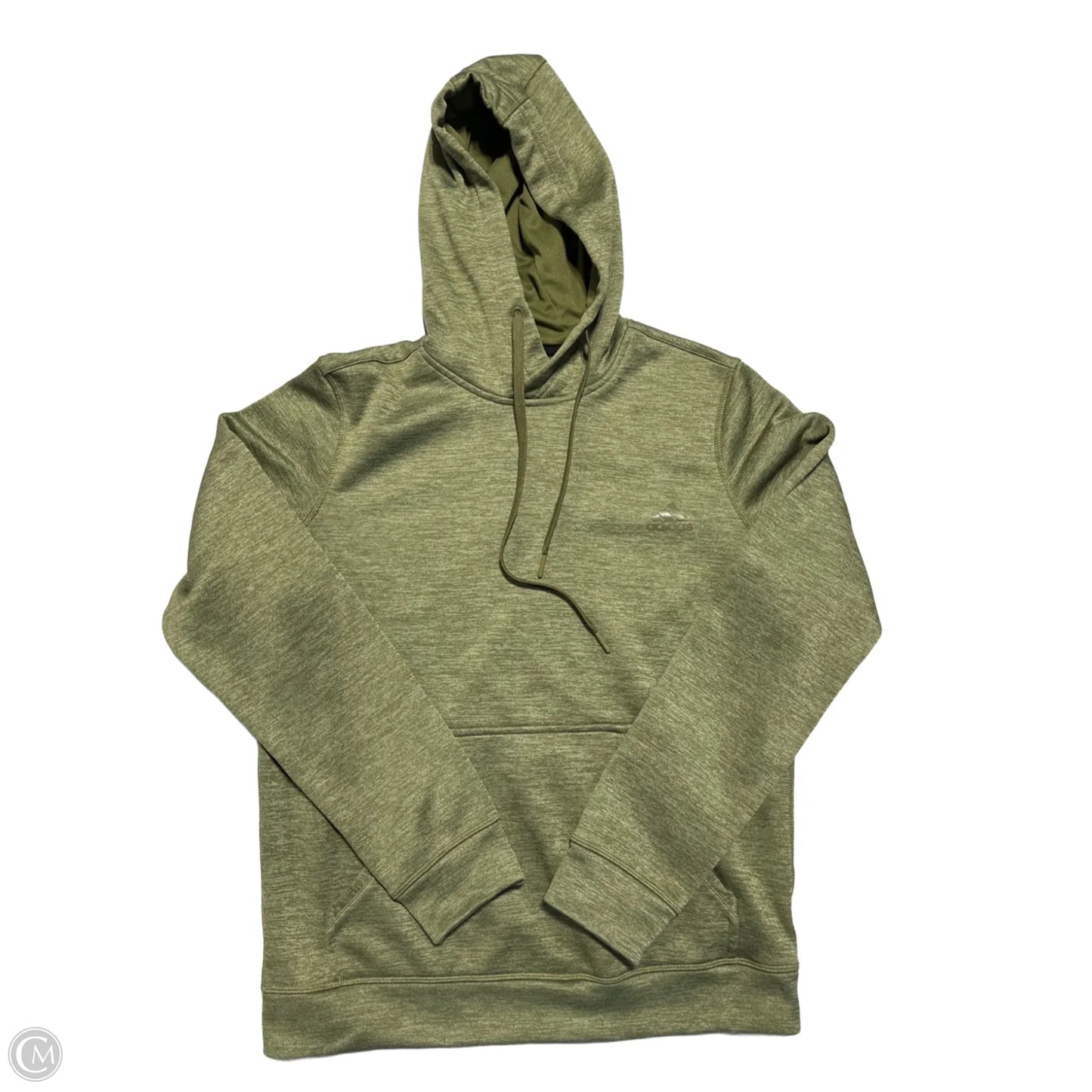 Athletic Sweatshirt Hoodie By Adidas In Green, Size: M