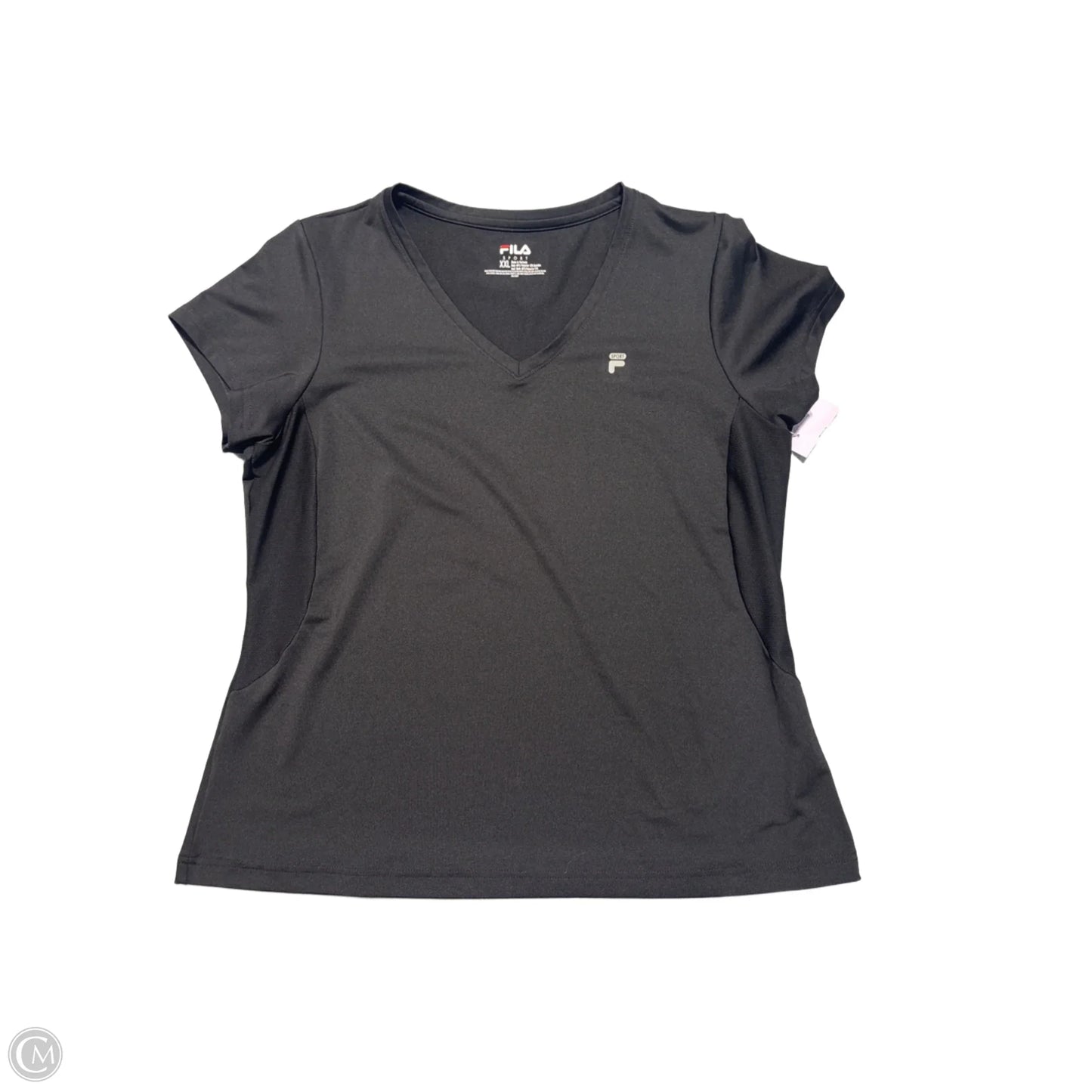 Athletic Top Short Sleeve By Fila In Black, Size: Xxl