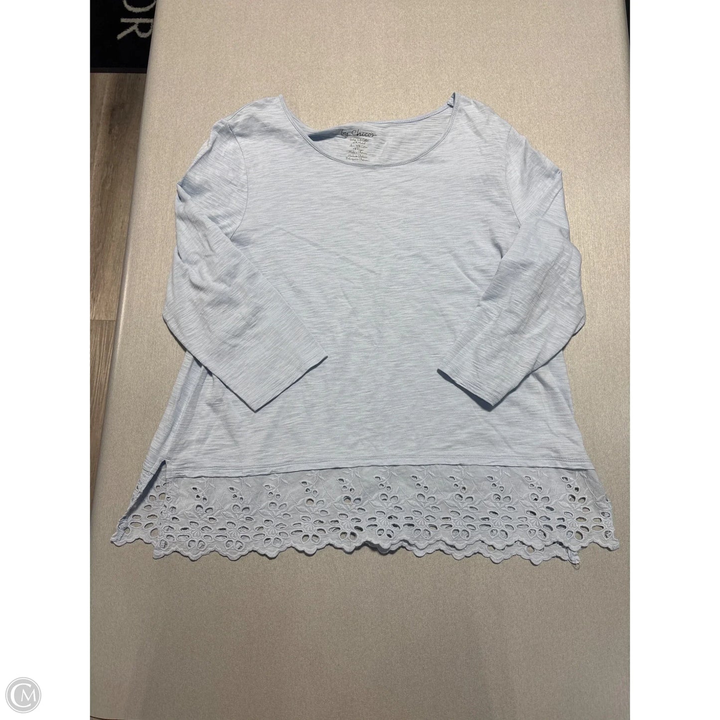 Top 3/4 Sleeve By Chicos In Blue, Size: L