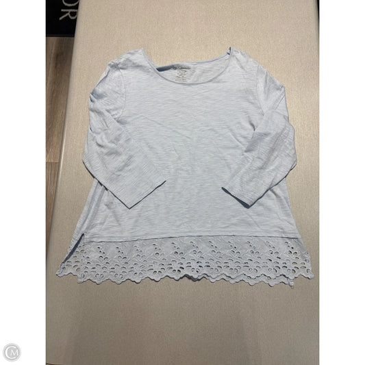 Top 3/4 Sleeve By Chicos In Blue, Size: L