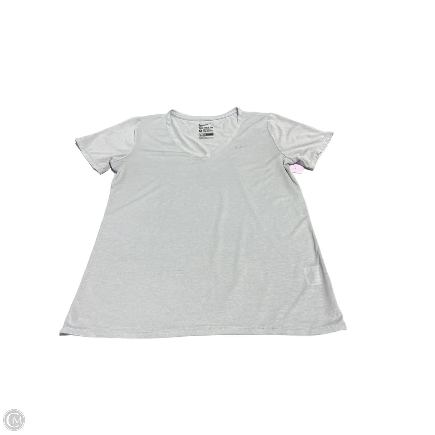 Athletic Top Short Sleeve By Nike In Grey, Size: L