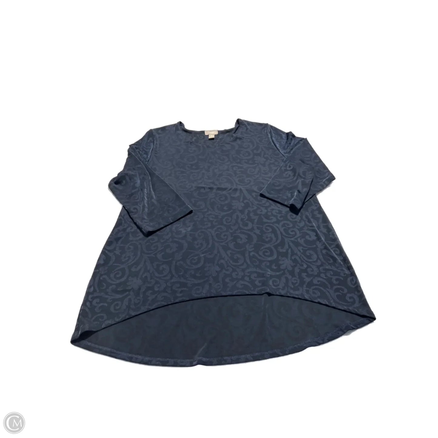 Top 3/4 Sleeve By Chicos In Navy, Size: Xl