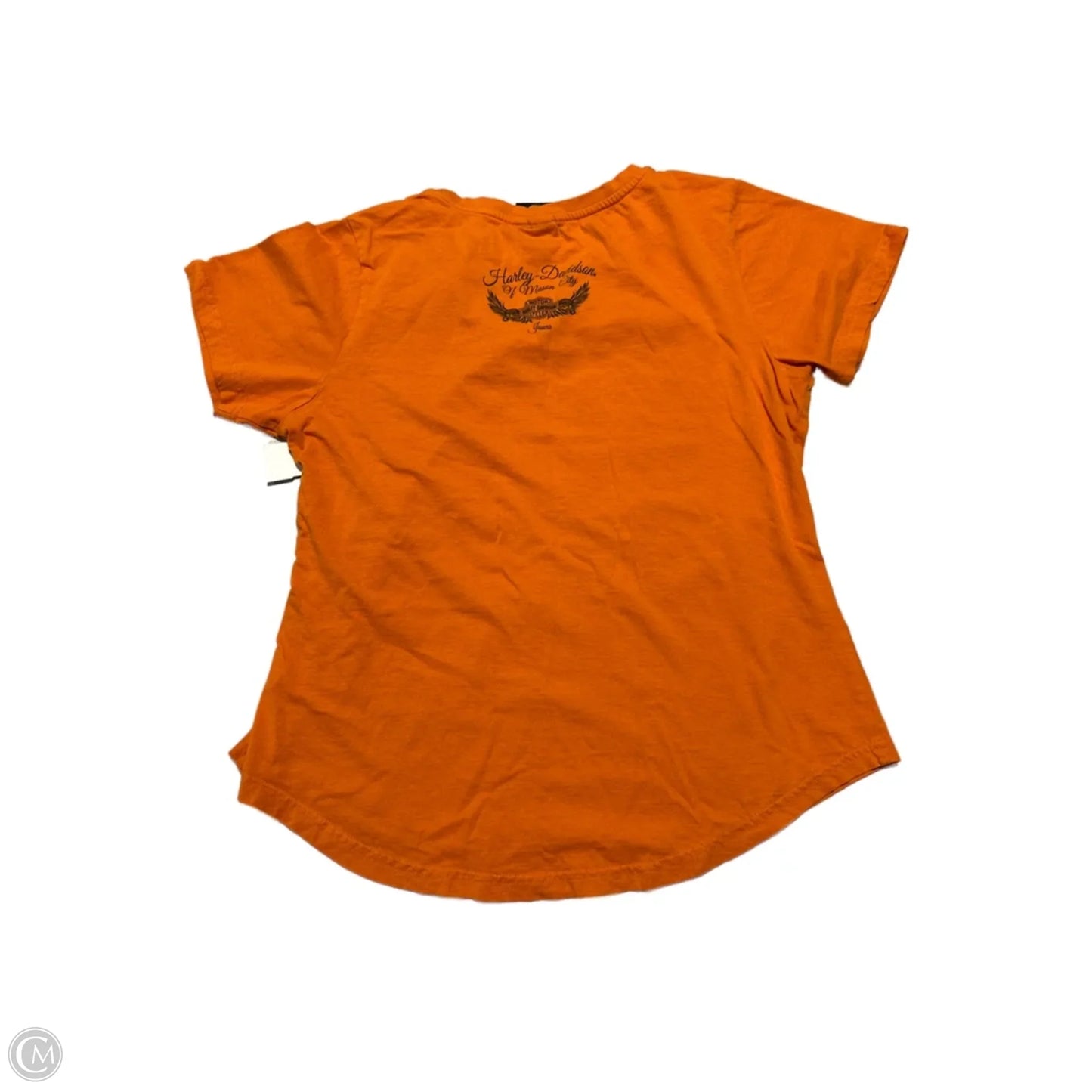 Top Short Sleeve By Harley Davidson In Orange, Size: L
