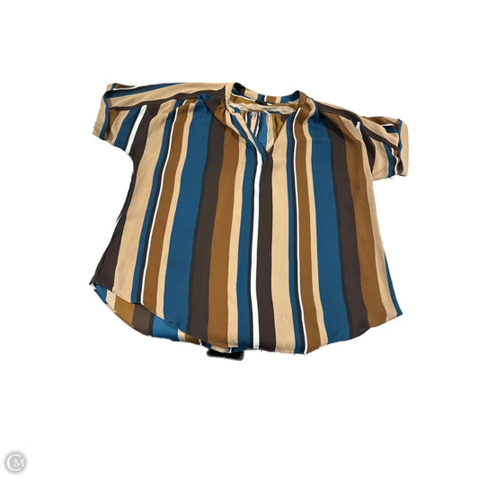 Blouse Short Sleeve By Worthington In Striped Pattern, Size: Xl