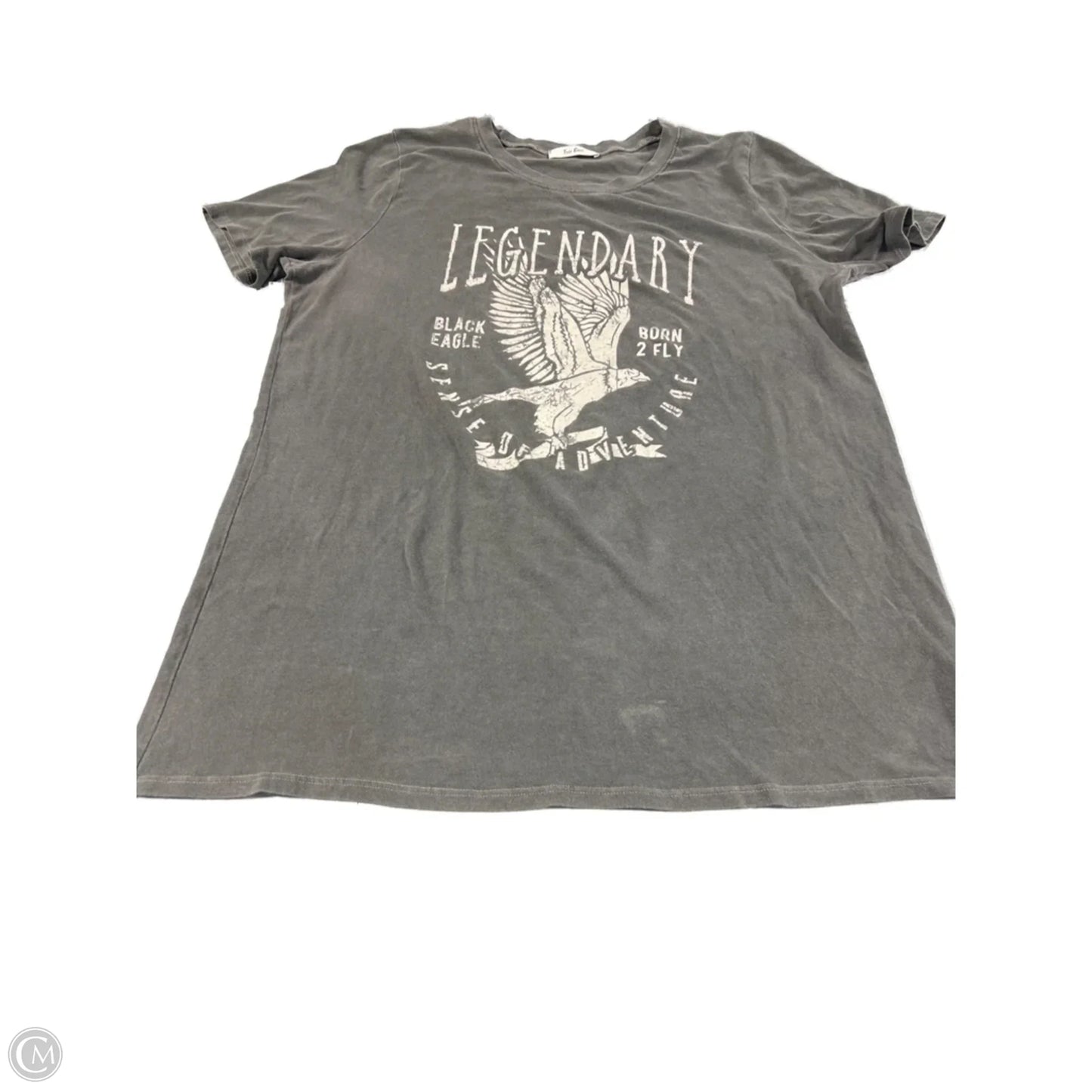 Top Short Sleeve Basic By Tres Bien In Grey, Size: L