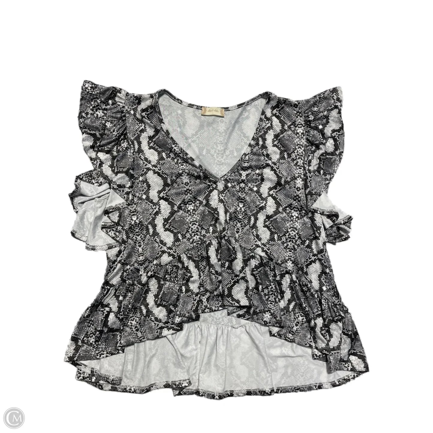 Top Short Sleeve By Altard State In Snakeskin Print, Size: L