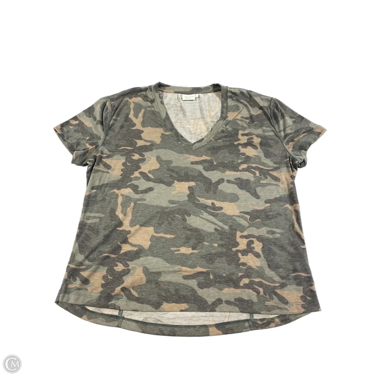 Top Short Sleeve By Cmc In Camouflage Print, Size: L