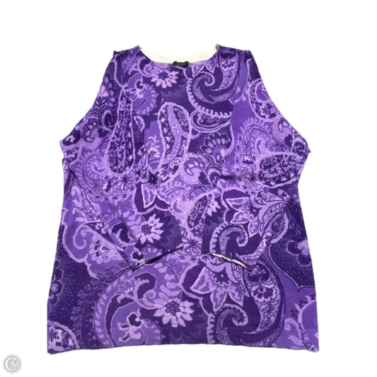 Top 3/4 Sleeve By Talbots In Purple, Size: Xl