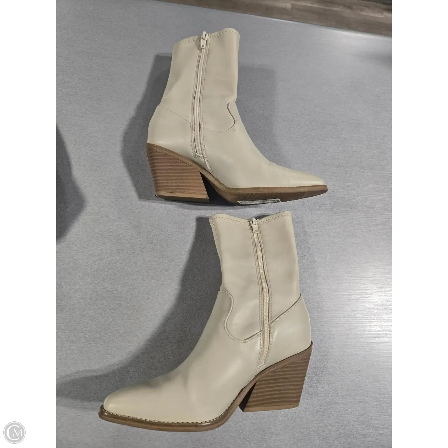 Boots Ankle Heels By Universal Thread In Cream, Size: 7