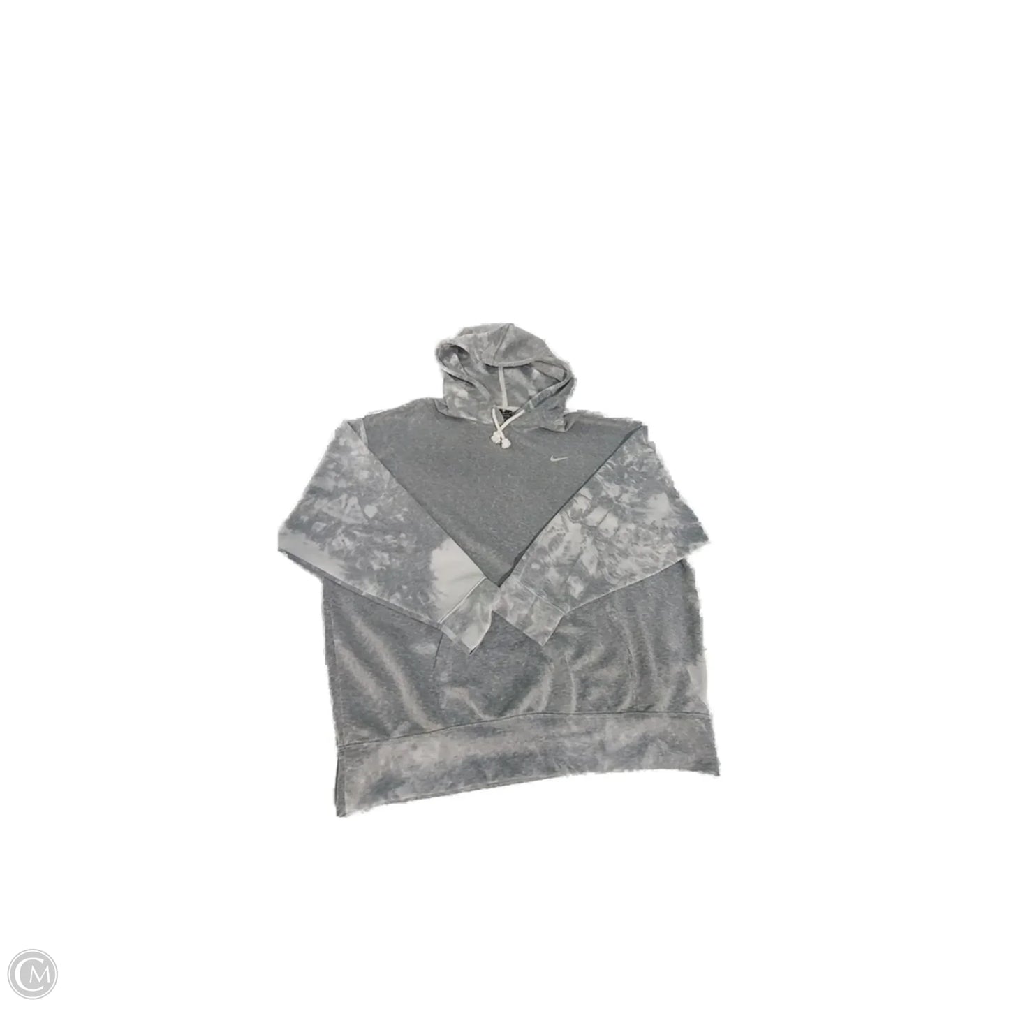 Athletic Sweatshirt Hoodie By Nike In Grey, Size: M