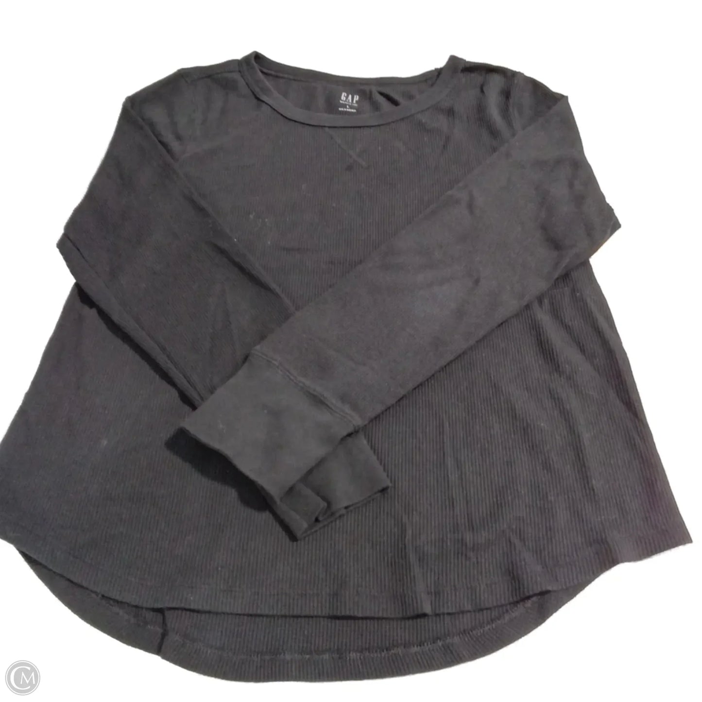 Top Long Sleeve Basic By Gap In Black, Size: L
