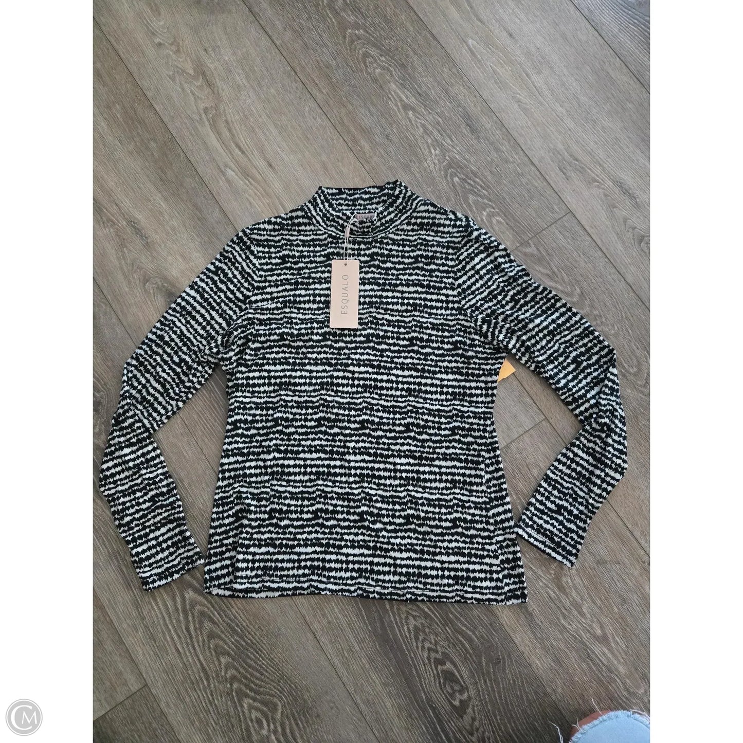 Top Long Sleeve By Cma In Black & White, Size: L