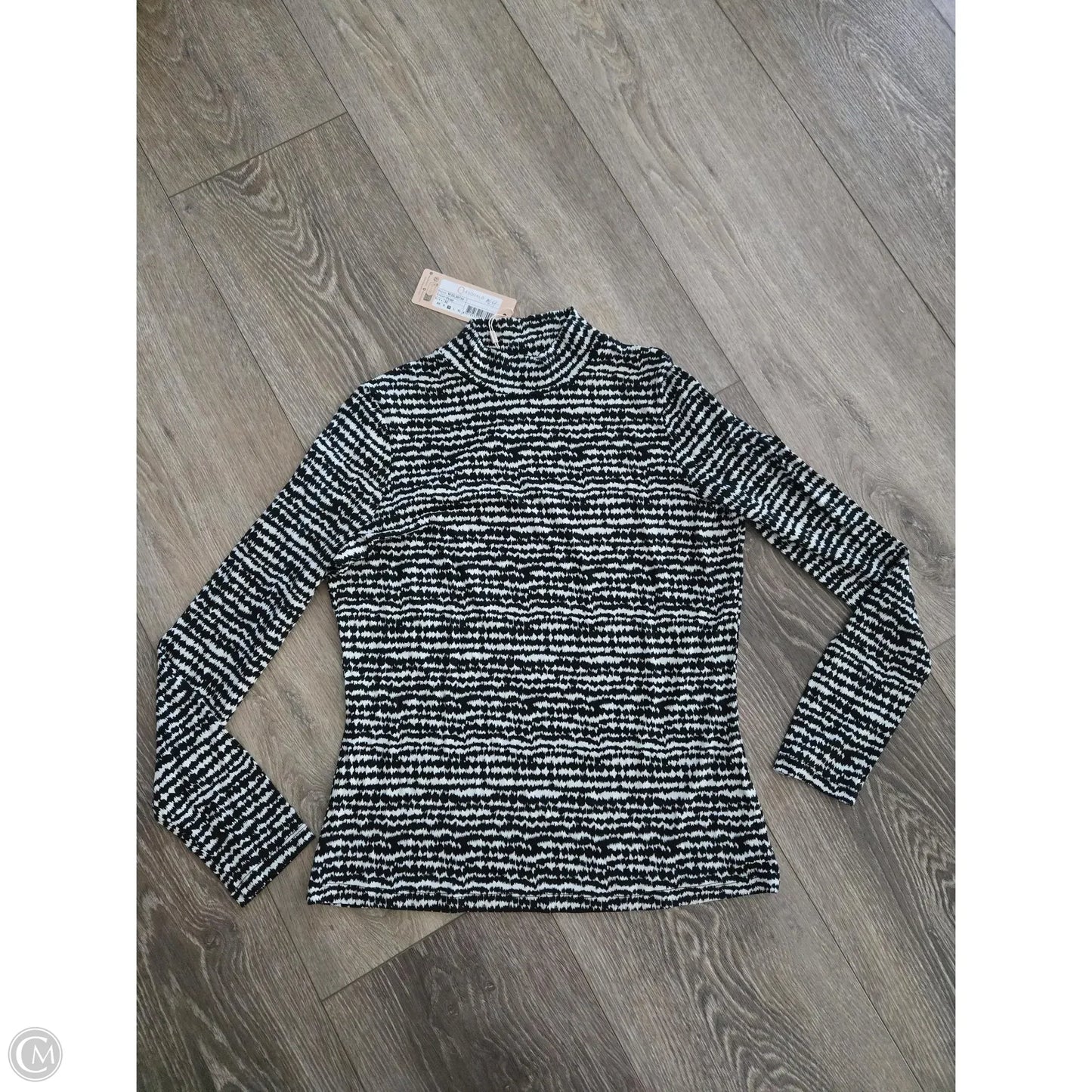 Top Long Sleeve By Cma In Black & White, Size: M