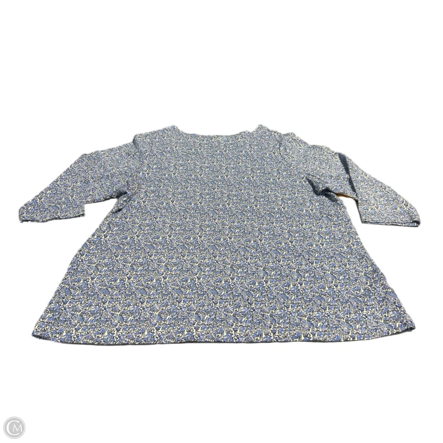 Top 3/4 Sleeve Basic By Croft And Barrow In Floral Print, Size: 2x