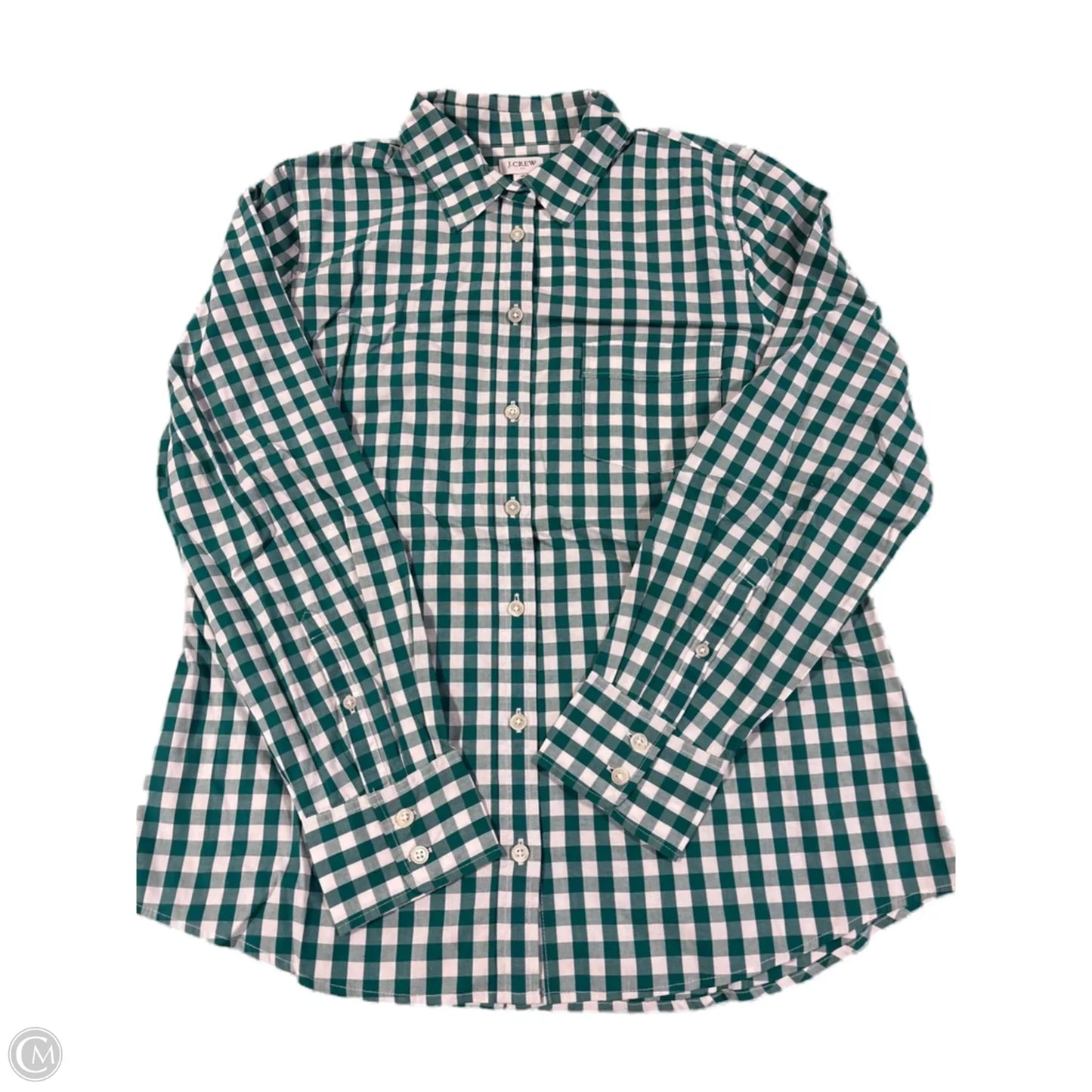 Top Long Sleeve By J. Crew In Plaid Pattern, Size: M