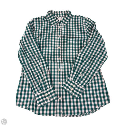 Top Long Sleeve By J. Crew In Plaid Pattern, Size: M