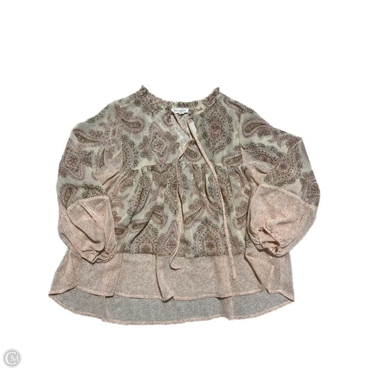 Top Long Sleeve Basic By Blu Pepper In Paisley Print, Size: S