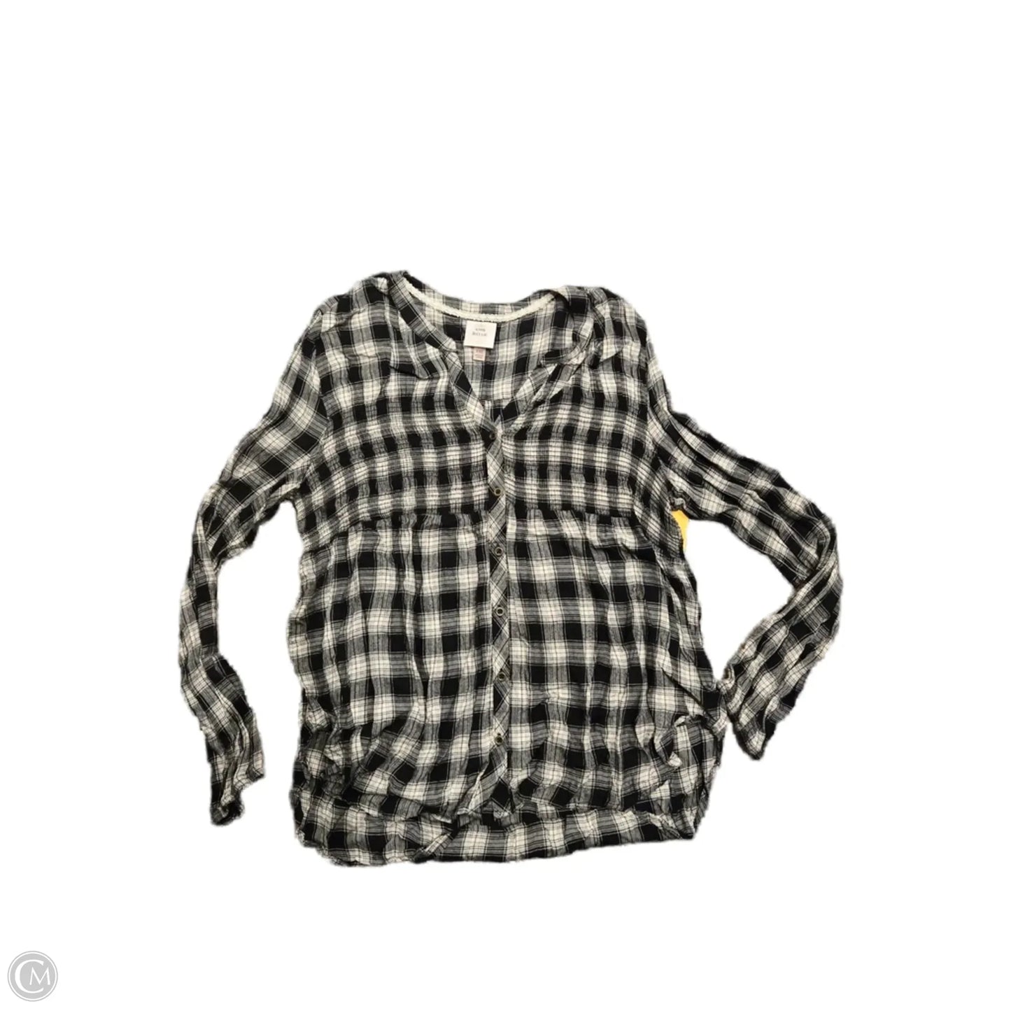 Top Long Sleeve Basic By Knox Rose In Plaid Pattern, Size: Xxl
