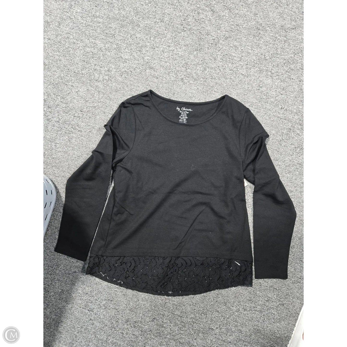 Top Long Sleeve Basic By Chicos In Black, Size: M