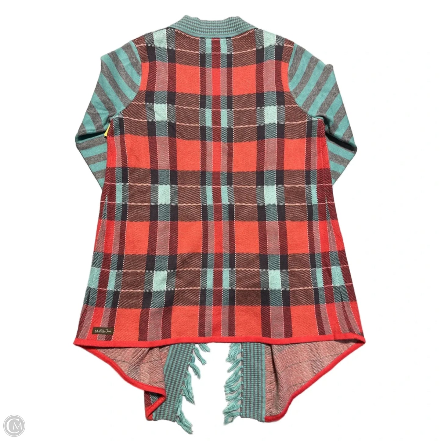Sweater Cardigan By Matilda Jane In Plaid Pattern, Size: M