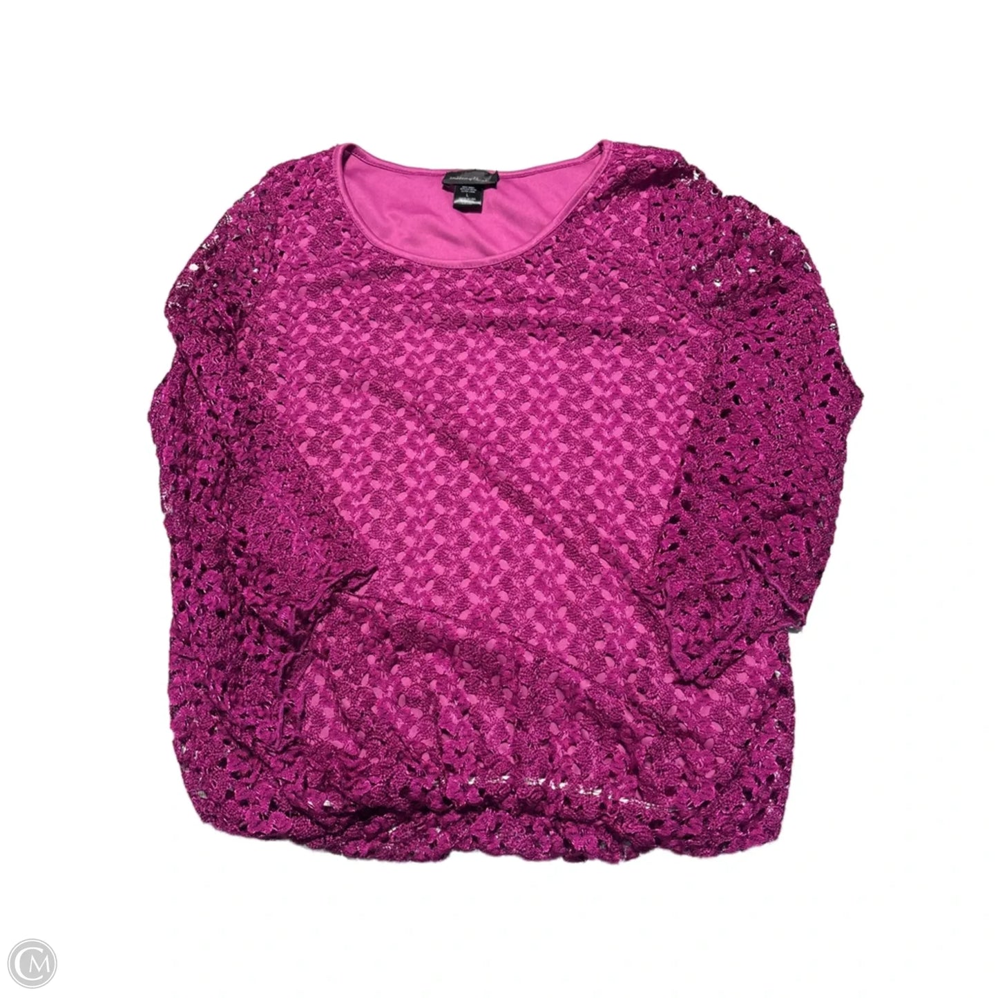 Top Long Sleeve Basic By Brittany Black In Pink, Size: L