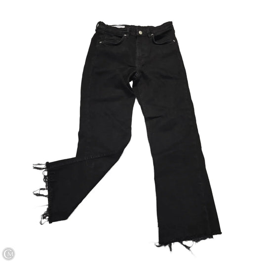 Jeans Straight By Zara In Black Denim, Size: 8