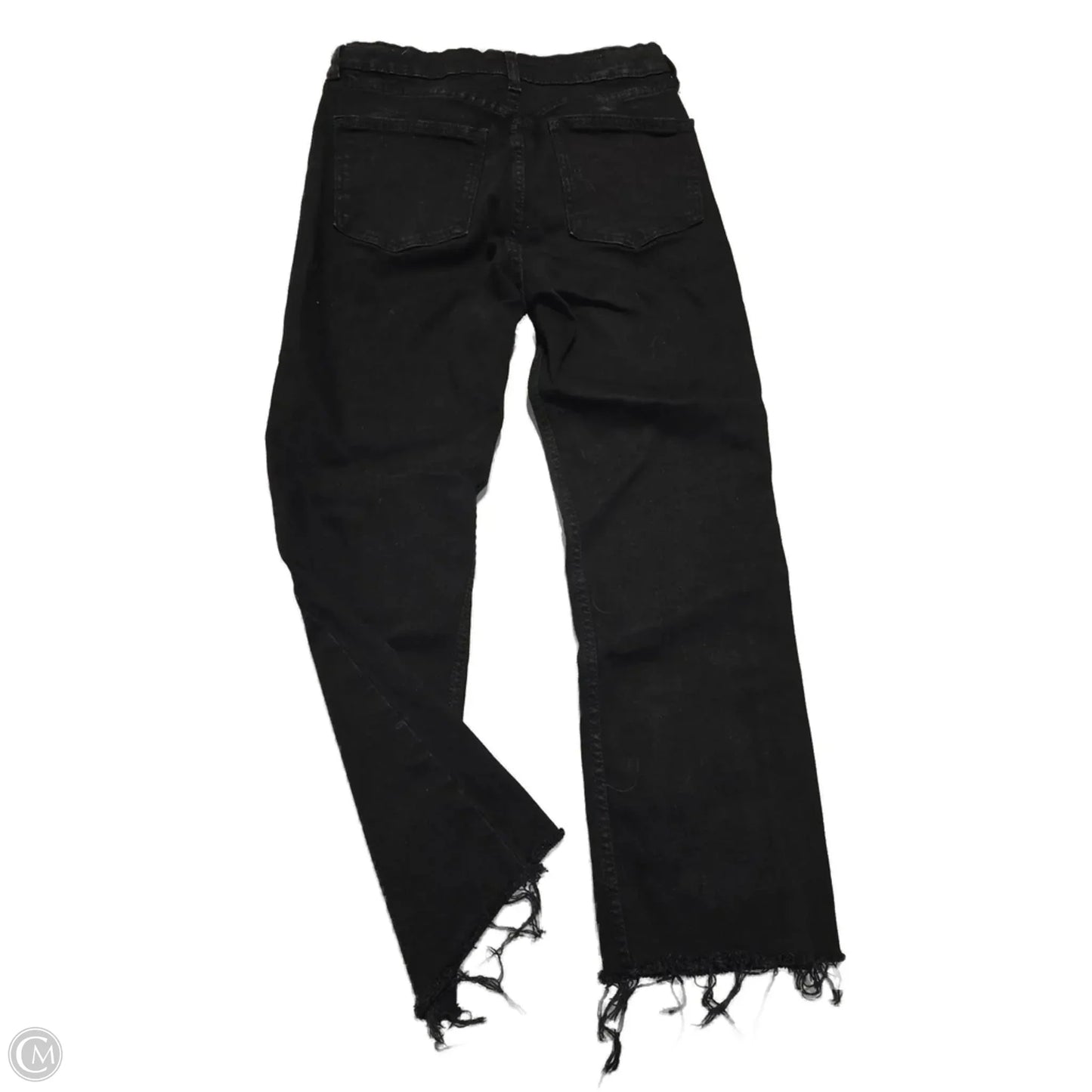 Jeans Straight By Zara In Black Denim, Size: 8