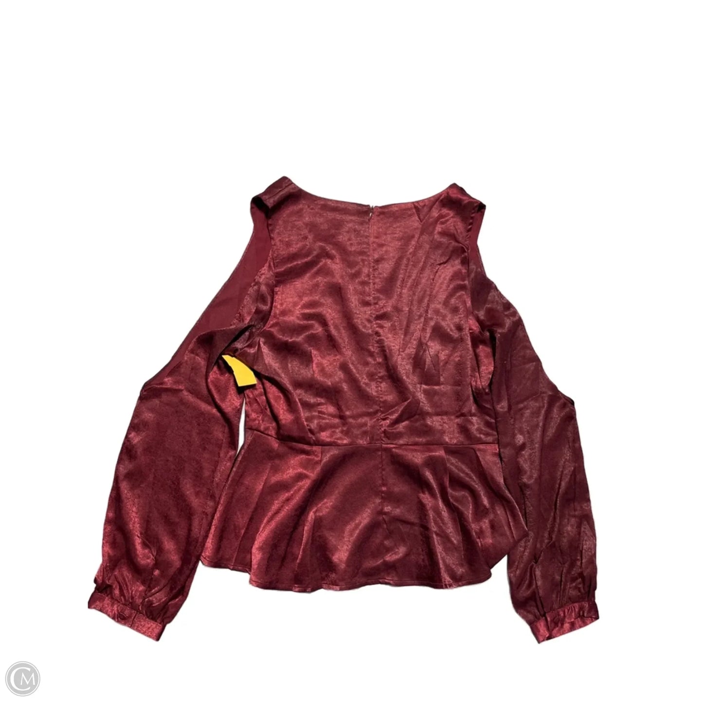 Top Long Sleeve Basic By Joa In Maroon, Size: L