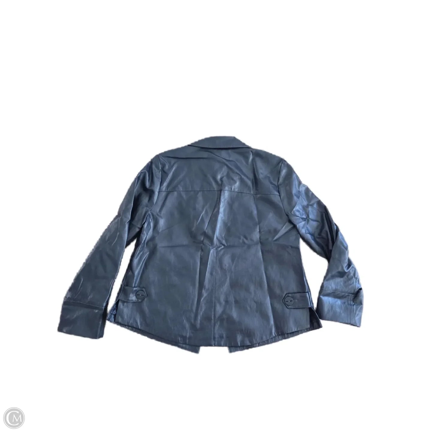 Jacket Leather By Chicos In Blue, Size: M