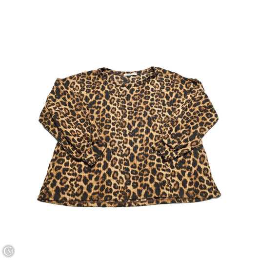 Top Long Sleeve Basic By Chris And Carol In Animal Print, Size: Xl