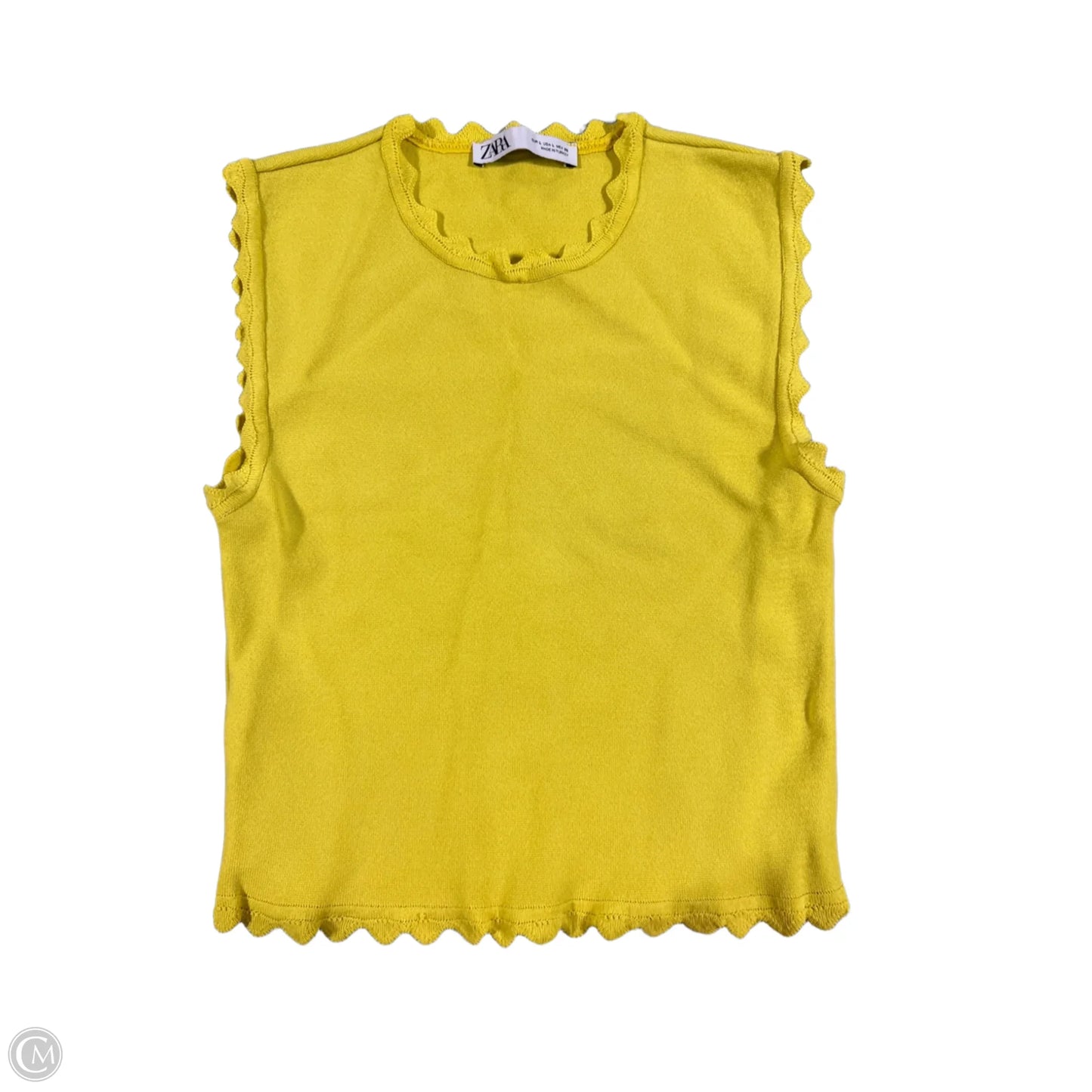 Top Sleeveless By Zara In Yellow, Size: L