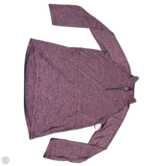 Athletic Top Long Sleeve Collar By Under Armour In Purple, Size: S