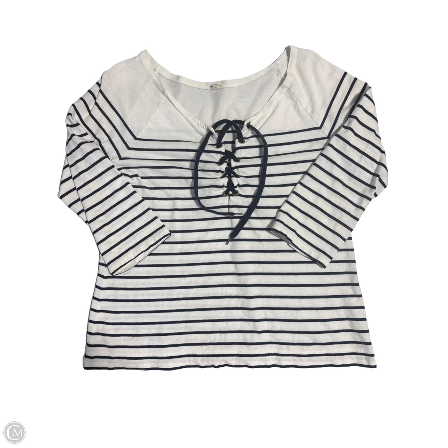 Top 3/4 Sleeve By J. Crew In Striped Pattern, Size: M