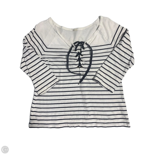 Top 3/4 Sleeve By J. Crew In Striped Pattern, Size: M