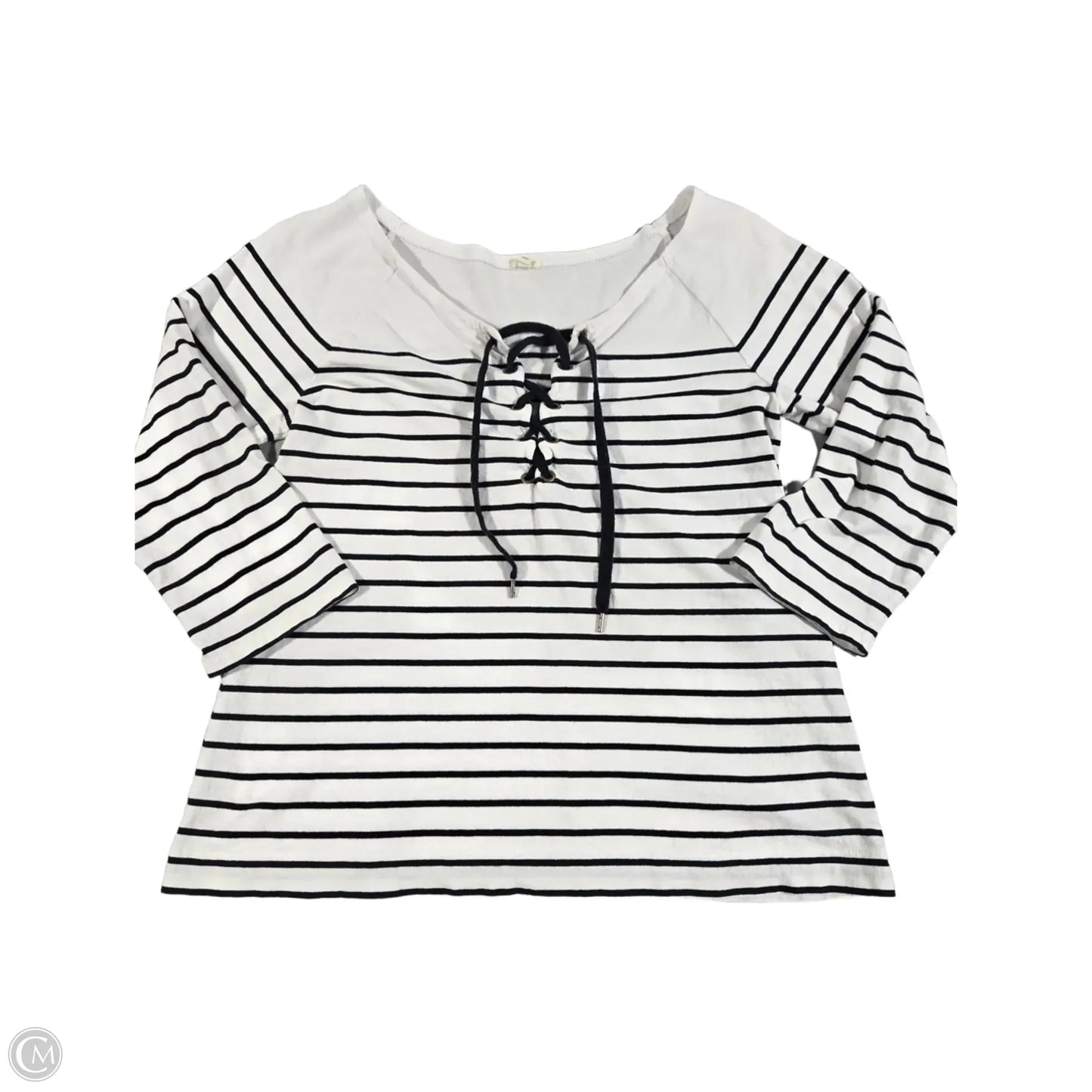 Top 3/4 Sleeve By J. Crew In Striped Pattern, Size: M