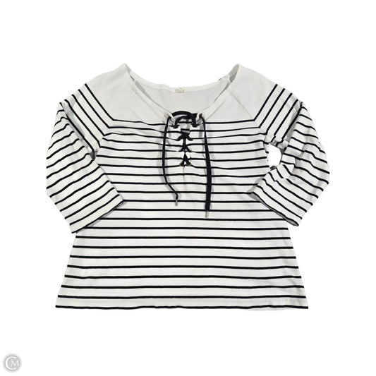 Top 3/4 Sleeve By J. Crew In Striped Pattern, Size: M