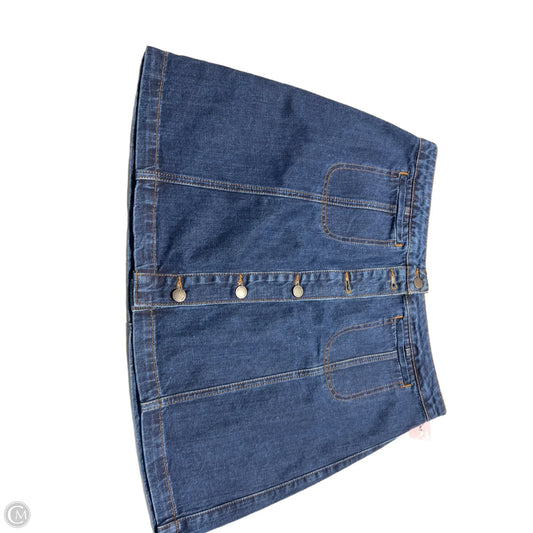 Skirt Mini & Short By Top Shop In Blue Denim, Size: 16
