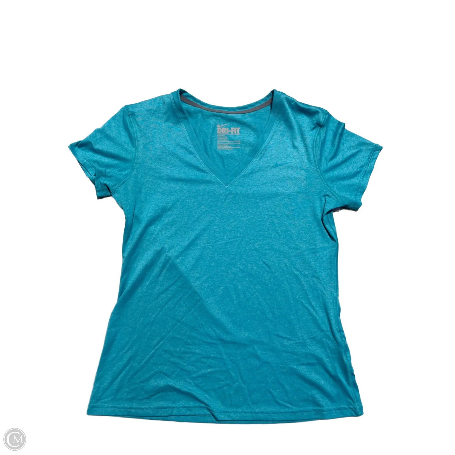 Athletic Top Short Sleeve By Nike In Aqua, Size: M
