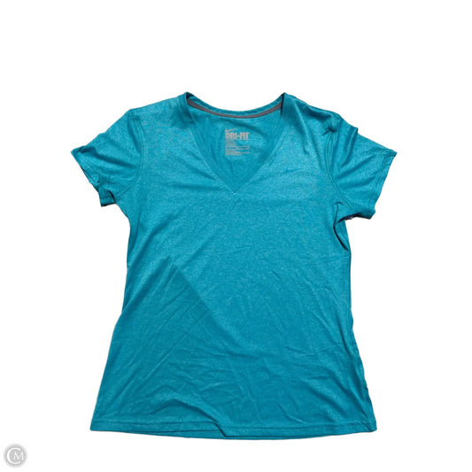 Athletic Top Short Sleeve By Nike In Aqua, Size: M