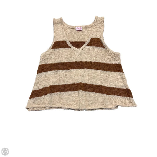 Top Sleeveless By Pink Lily In Brown & Cream, Size: M