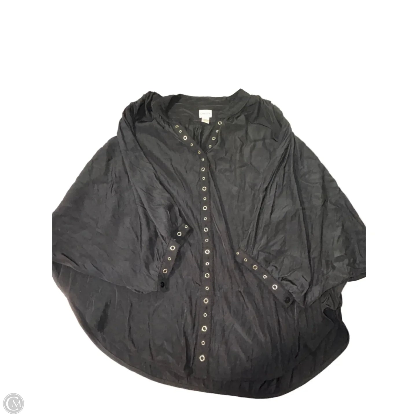 Top 3/4 Sleeve By Chicos In Black, Size: L