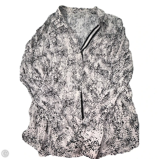 Top Long Sleeve By Allison Joy In Black & White, Size: L