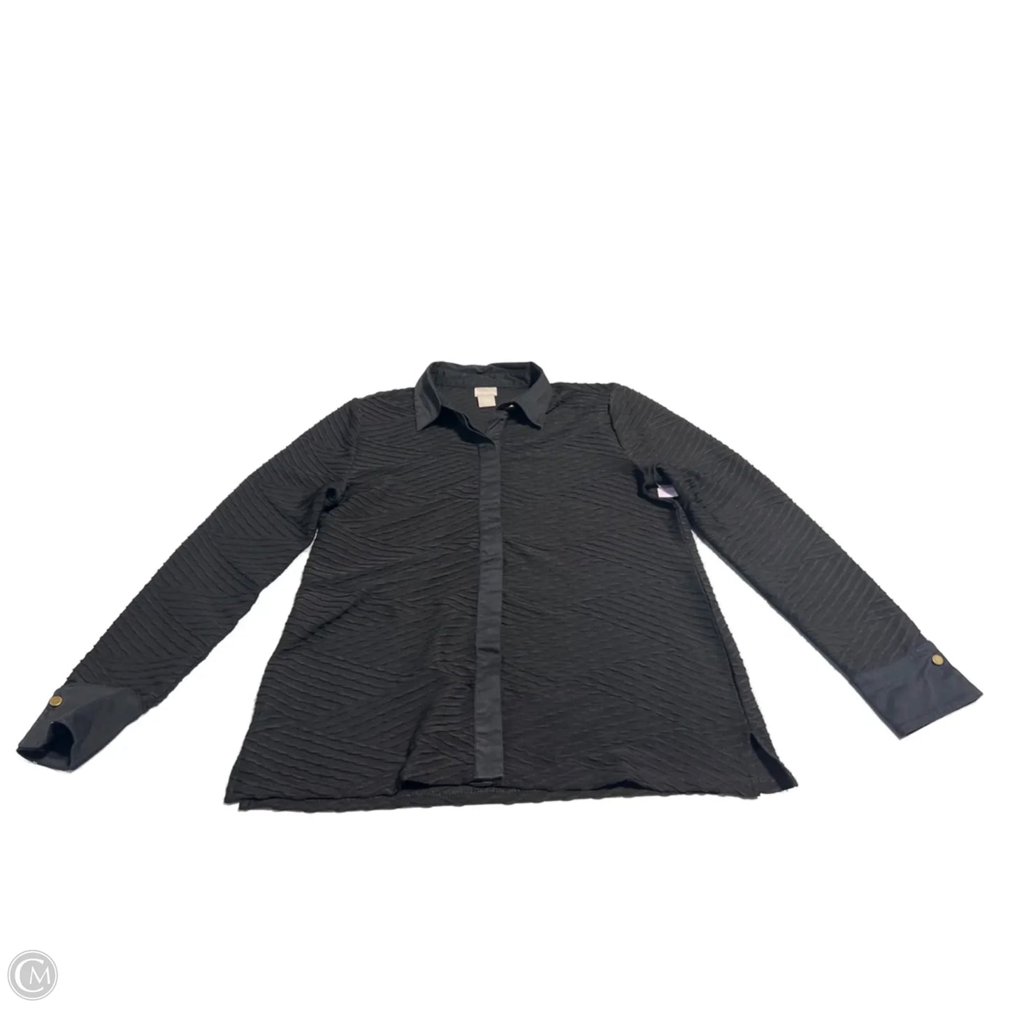 Top Long Sleeve By Chicos In Black, Size: S