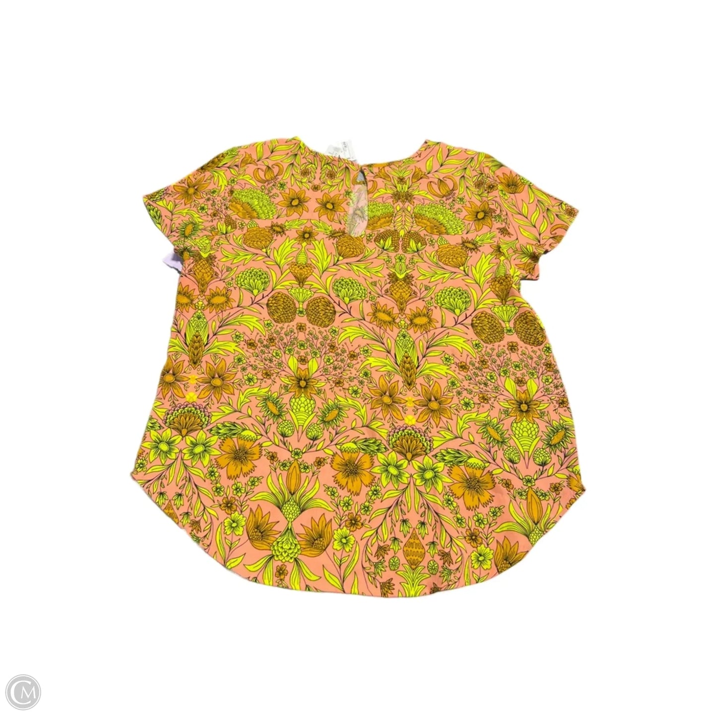 Top Short Sleeve By H&m In Pink & Yellow, Size: L