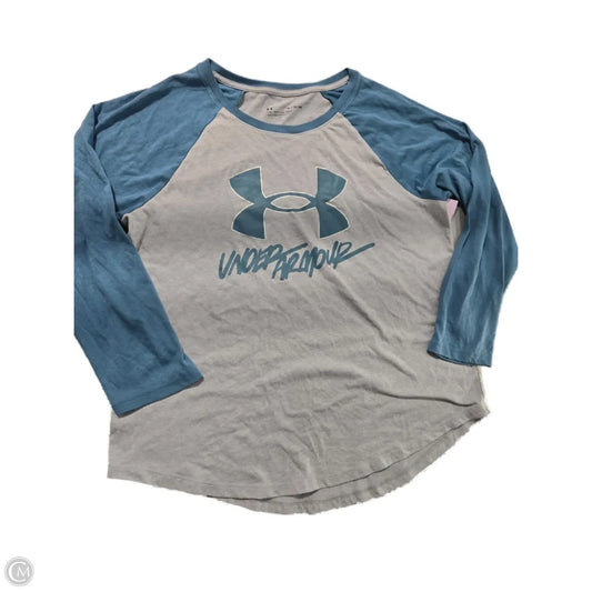 Top Long Sleeve By Under Armour In Blue & Grey, Size: Xl