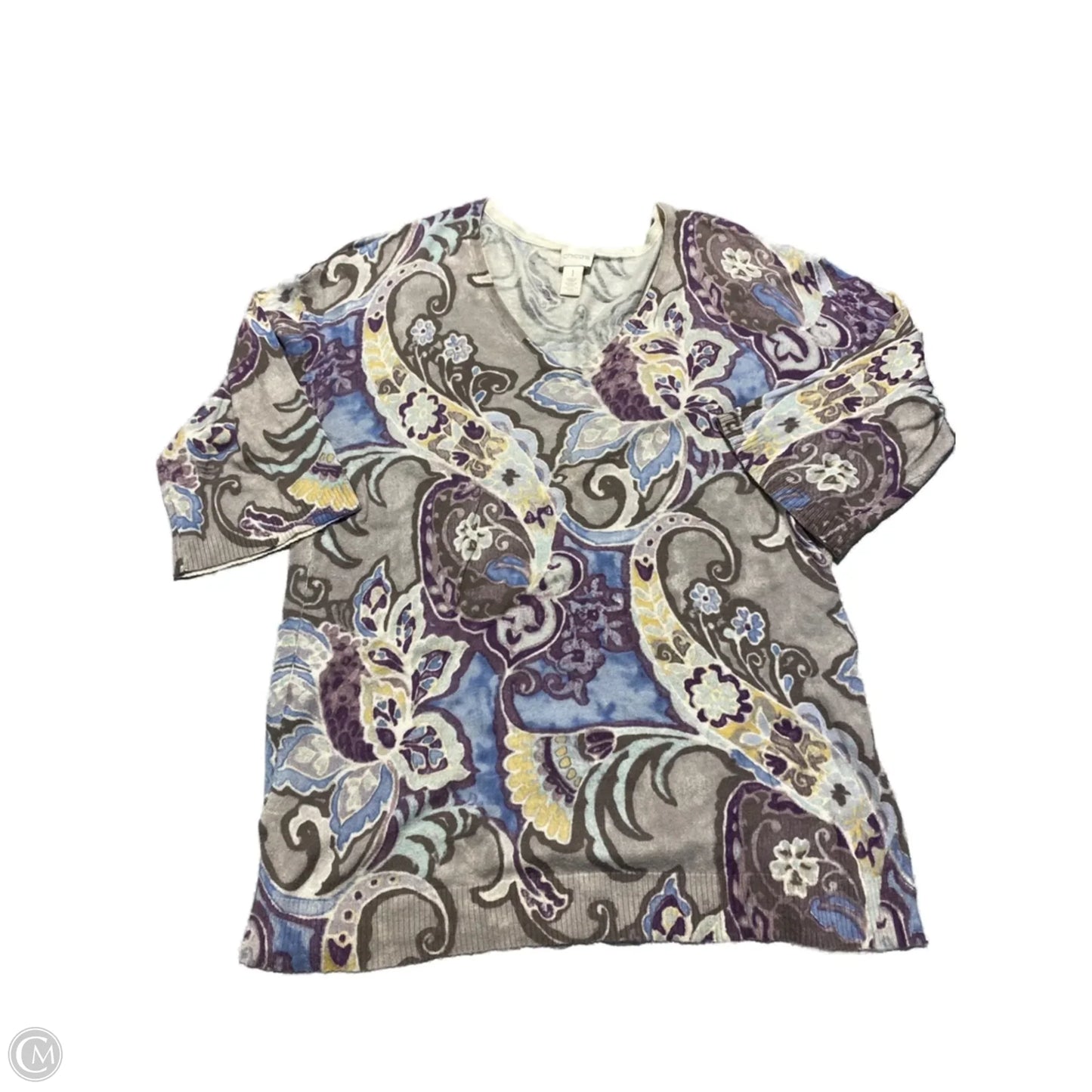 Top Long Sleeve By Chicos In Paisley Print, Size: M