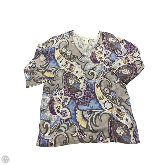 Top Long Sleeve By Chicos In Paisley Print, Size: M