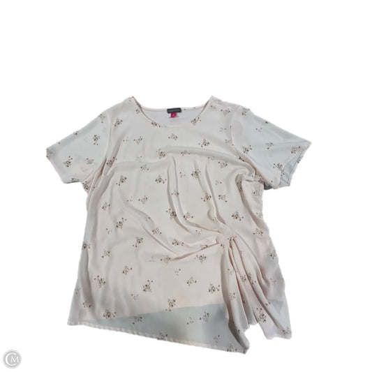 Blouse Short Sleeve By Vince Camuto In Pink, Size: 1x