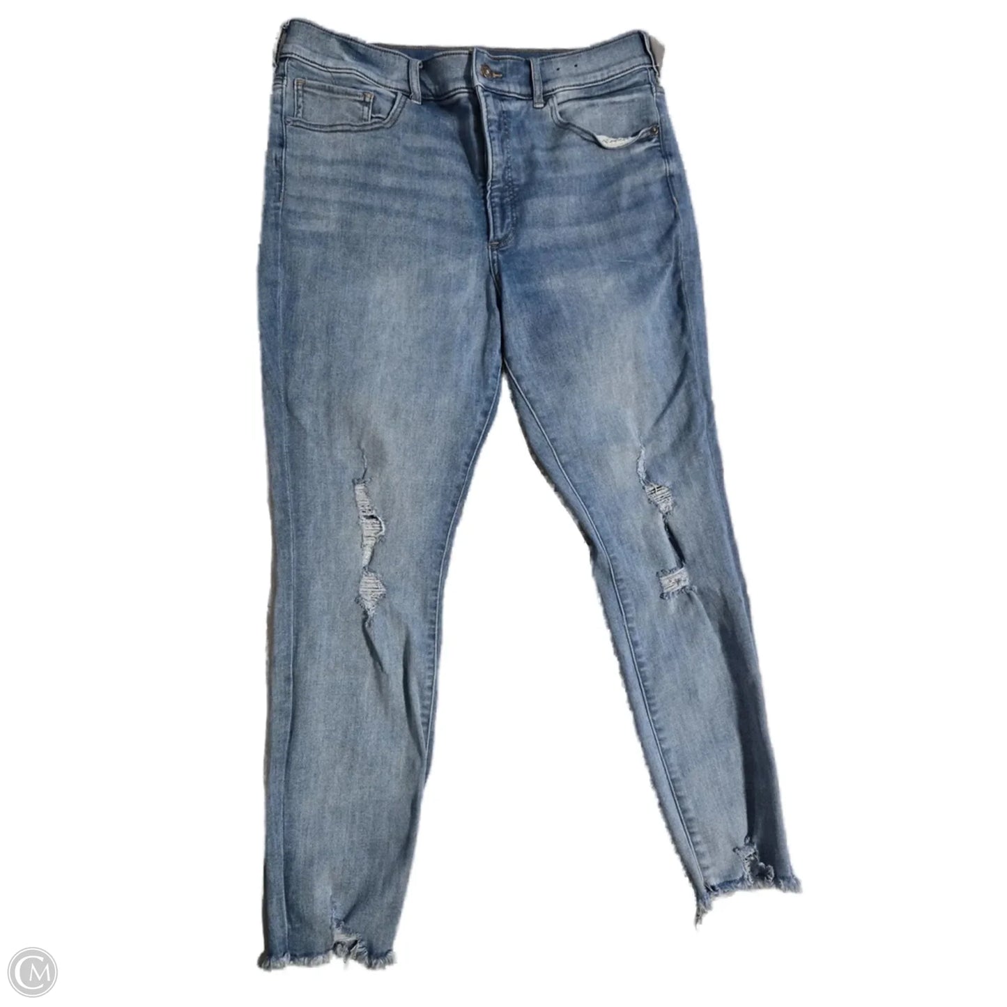 Jeans Skinny By Express In Blue Denim, Size: 14