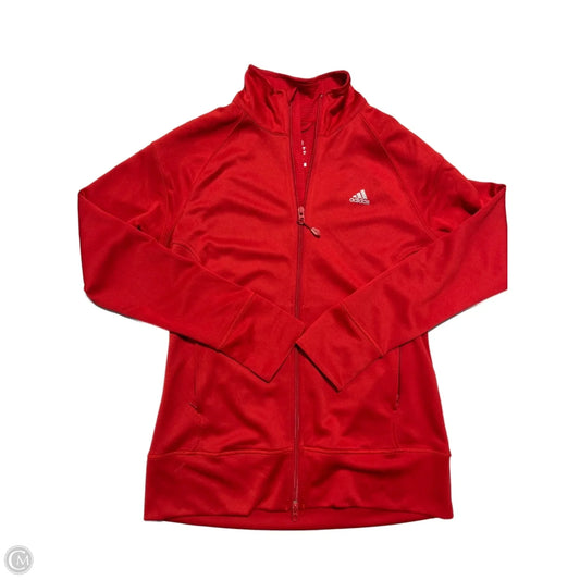 Athletic Jacket By Adidas In Red, Size: L